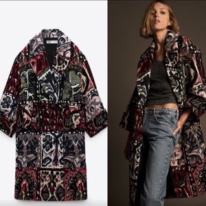SOLD Zara patchwork jacquard coat